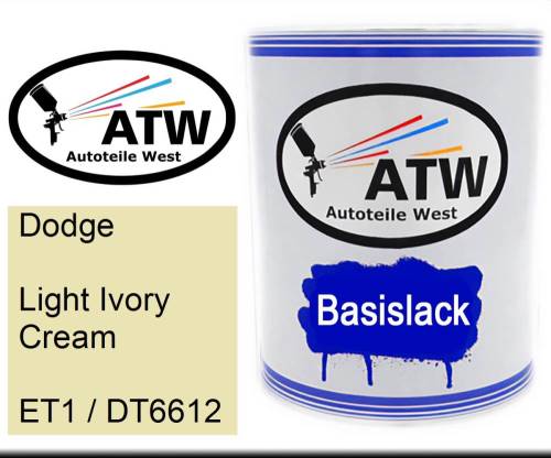 Dodge, Light Ivory Cream, ET1 / DT6612: 1L Lackdose, von ATW Autoteile West.
